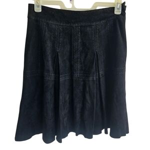 Black Suede Knee Length Skirt Women's Size 10